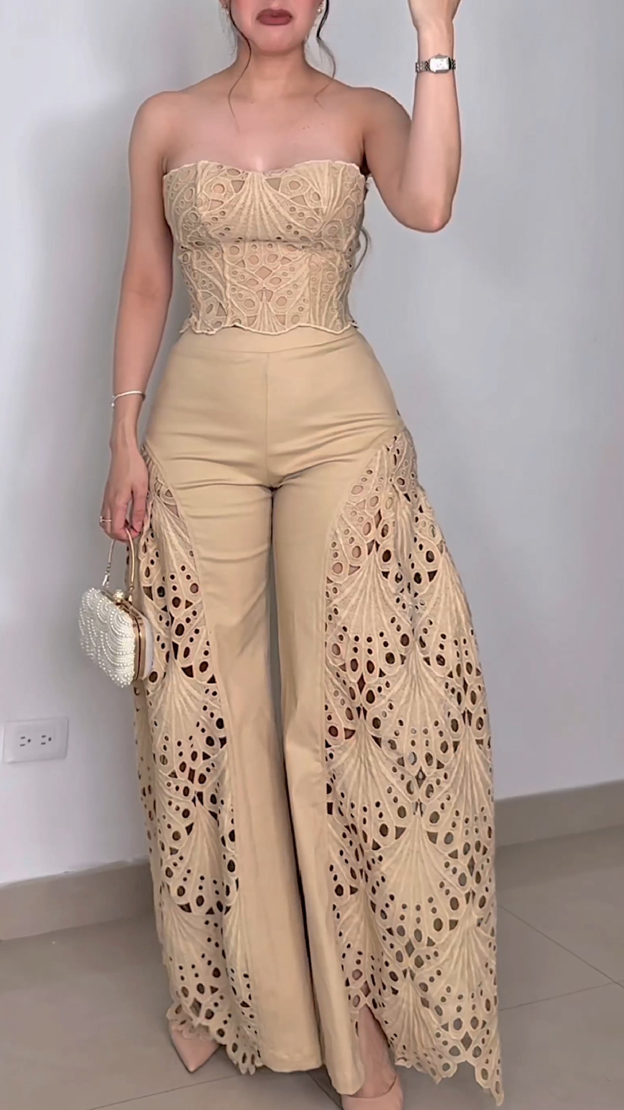 Fashionable Lace Tube Top & Trousers Suit✨👗 （BUY 2 Get Off&Free Shipping）