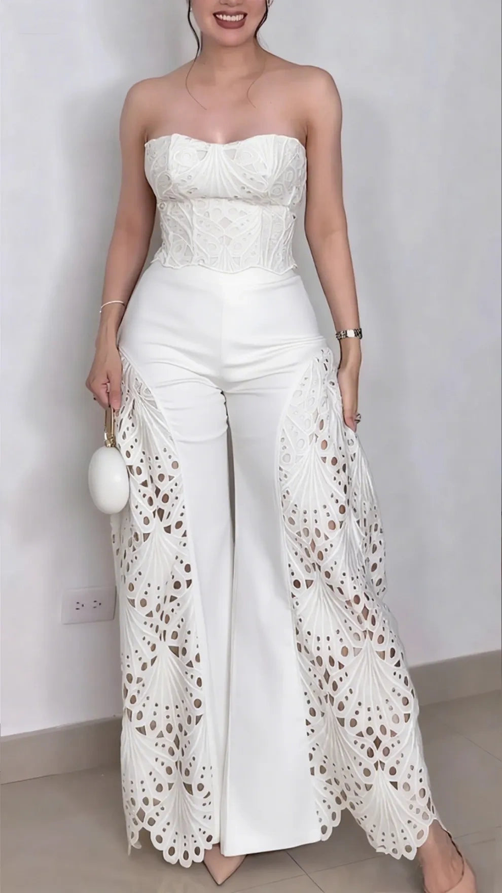 Fashionable Lace Tube Top & Trousers Suit✨👗 （BUY 2 Get Off&Free Shipping）